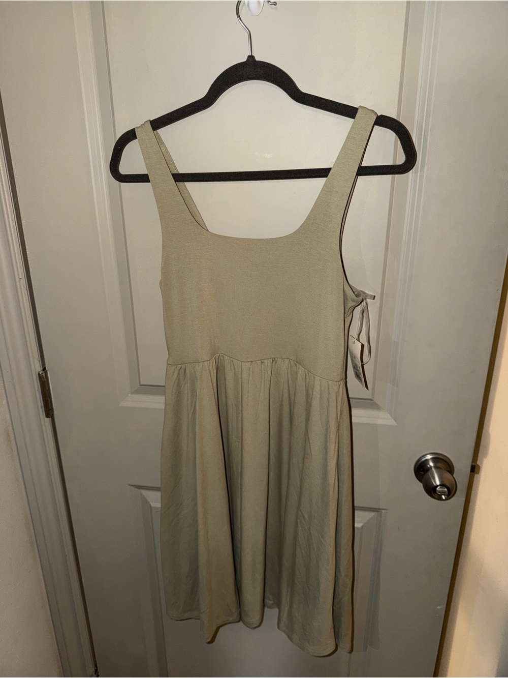 a new day Green Square-Neck Sleeveless Mini Dress